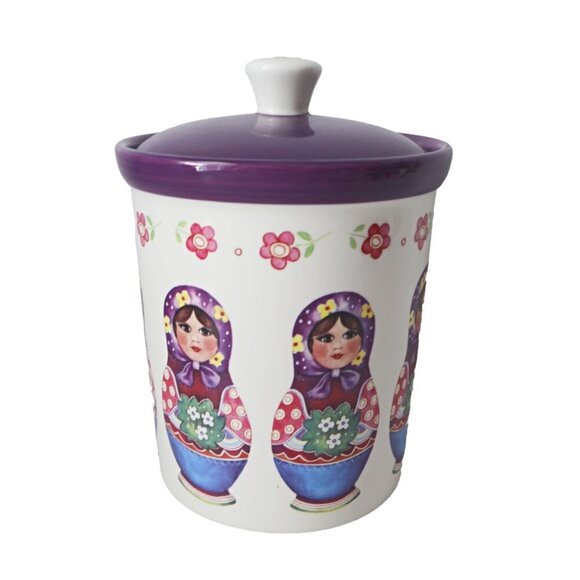 Vintage Ceramic Jar with Lid Cookie Jar Nesting Dolls Polish Jet Ter Steege - Picture 6 of 8